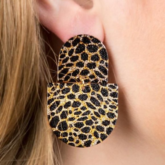 Jewelry - LOOK GOOD TOGETHER DANGLE EARRINGS-LEOPARD